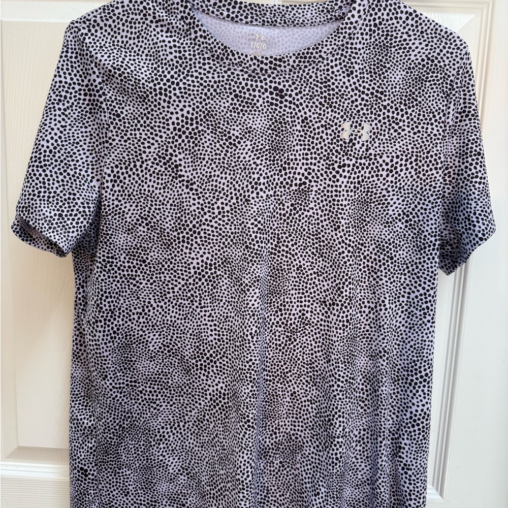 Under Armour Black and Purple Short Sleeve Tech Tee